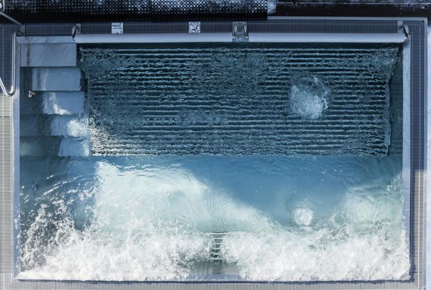 Unser Freibad von oben